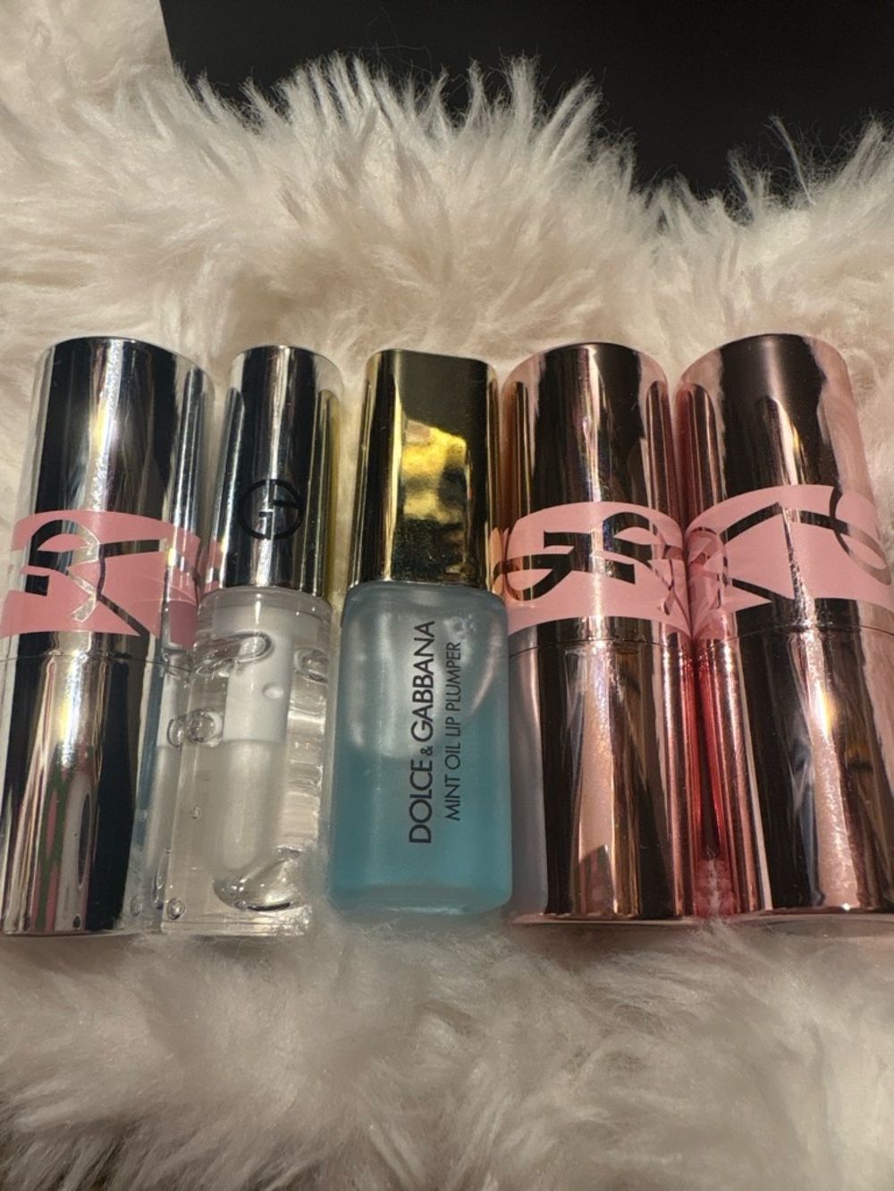 Yves Saint Laurent Metallic Pink & Silver Lip Gloss Set